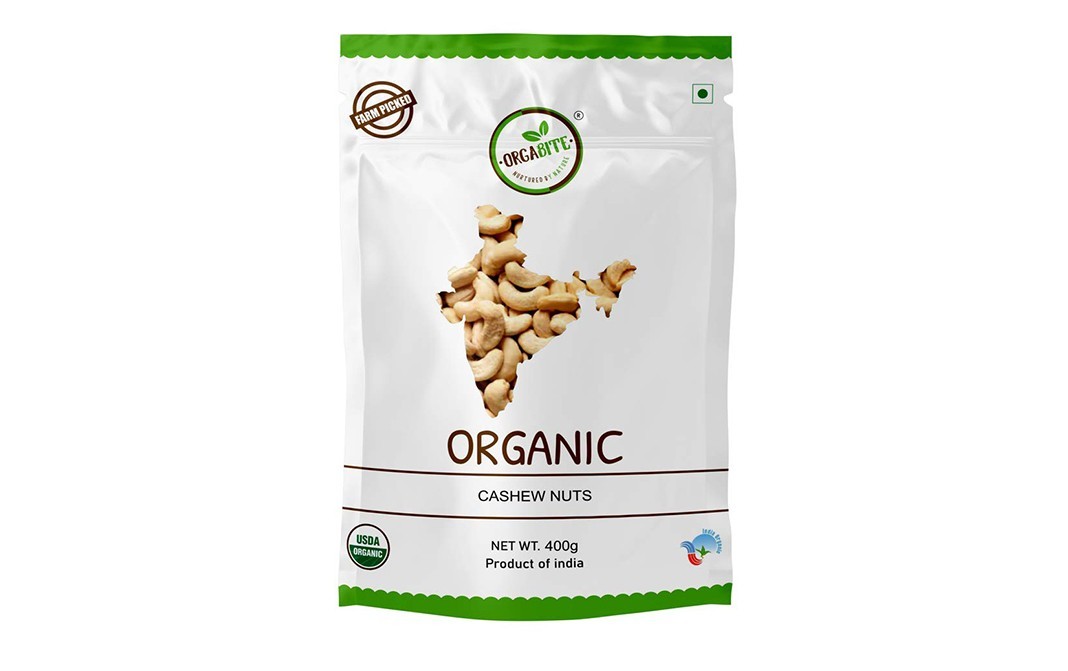 Orgabite Organic Cashew Nuts    Pack  1 kilogram